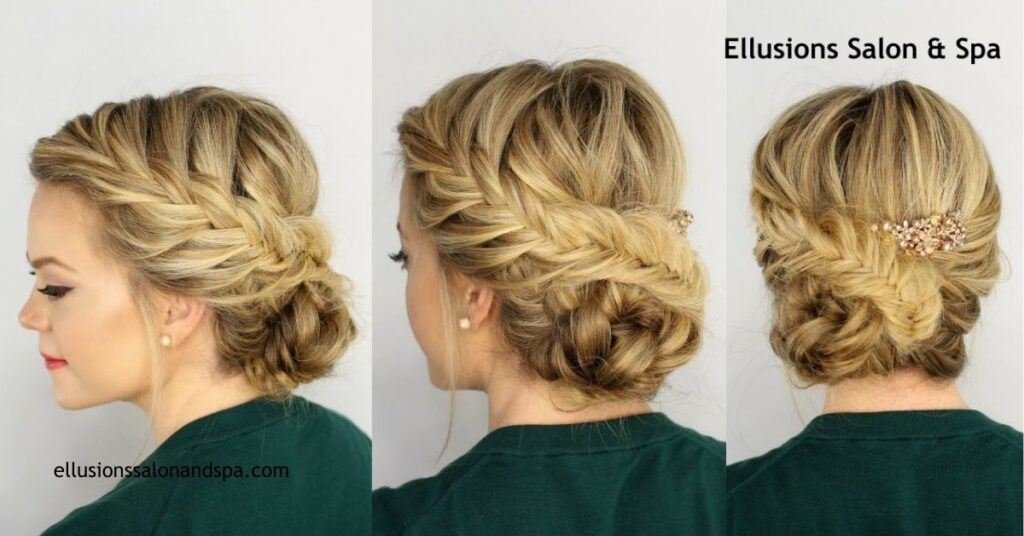10 Stunning Long Hair Undos for Effortless Style on Any Occasion 7 Fishtail Braid Updo