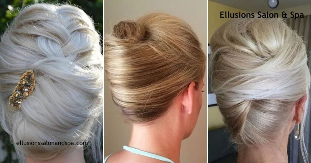 Stunning Hairstyles for Bridesmaids: Elegance Meets Individuality on Your Big Day 2 Timeless French Twist Variations