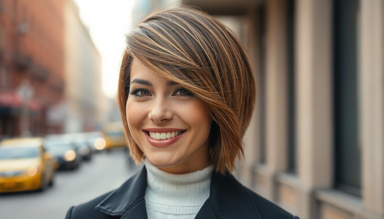 10 Stunning Short Haircuts with Side Bangs That Exude Confidence & Style 3