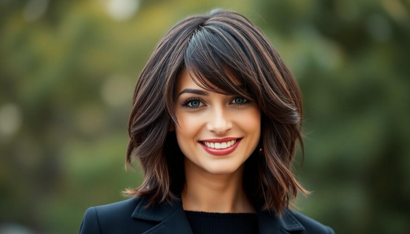 10 Stunning Short Haircuts with Side Bangs That Exude Confidence & Style 9