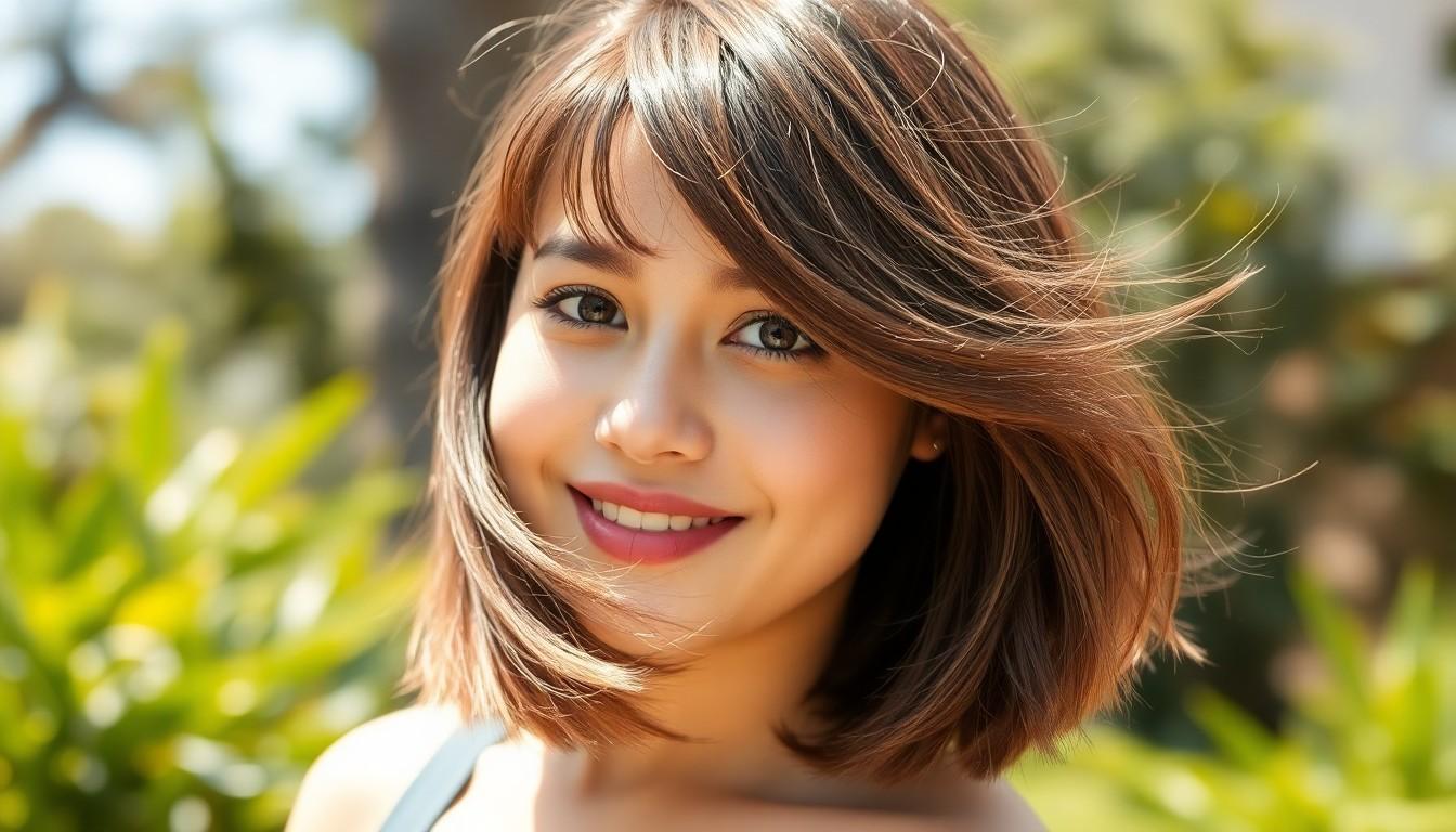 10 Effortlessly Cool Long Bob Styles with Curtain Bangs You Need to Try 9
