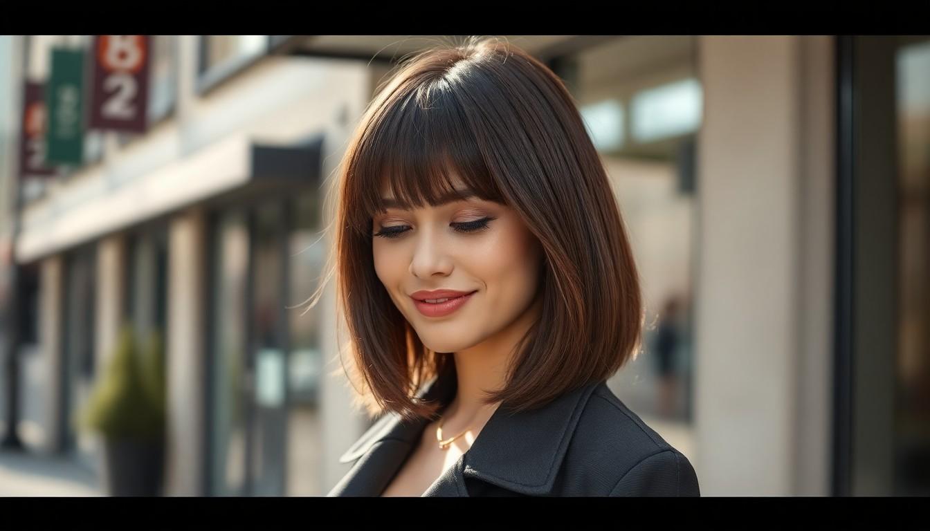 10 Effortlessly Cool Long Bob Styles with Curtain Bangs You Need to Try 1