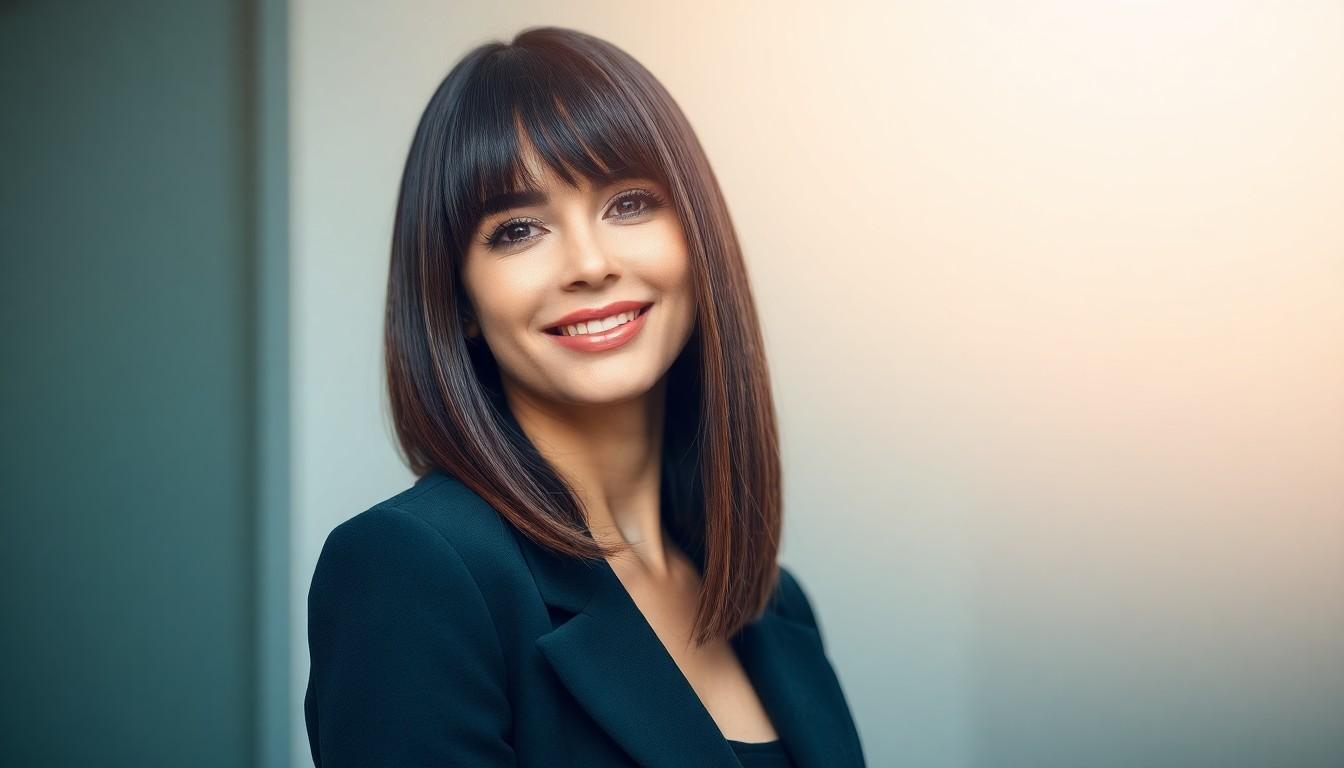 10 Effortlessly Cool Long Bob Styles with Curtain Bangs You Need to Try 5